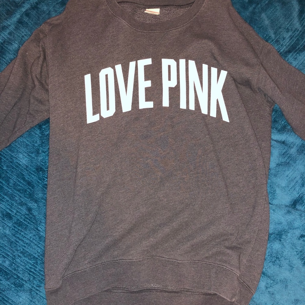 Love pink grey crew neck